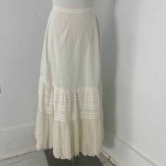 Vintage Dresses & Skirts - Antique Victorian Era Angelic White Lacey Petticoat Skirt